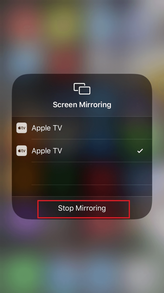 Stop mirroring