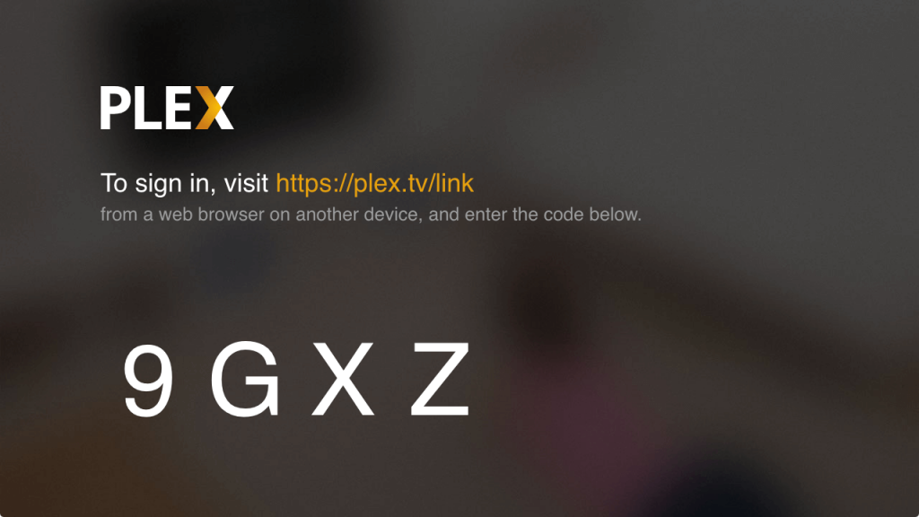 Sign into Plex account