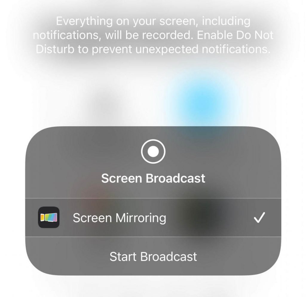 Tap BroadCast to Screen Mirror iPhone to PS4