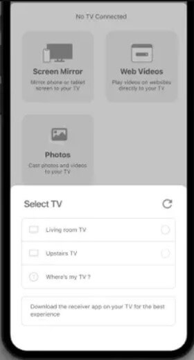 Connecting to Android TV using app