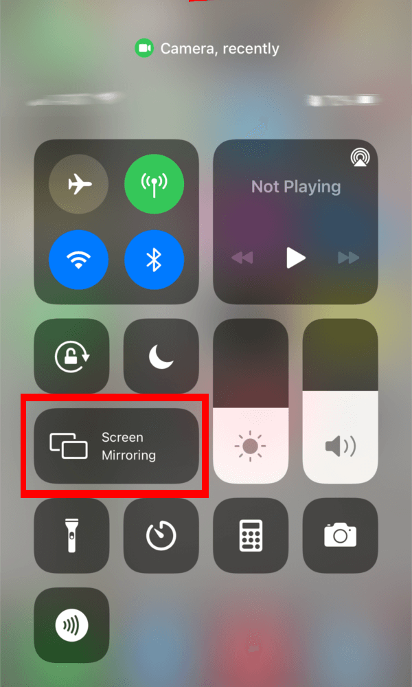 Click Screen mirroring icon on iPhone