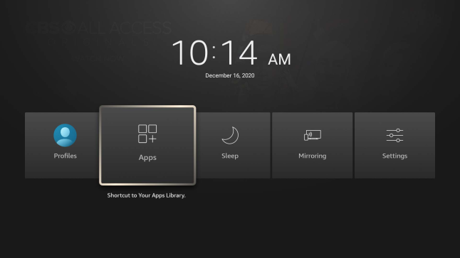 Apps shortcut on Firestick