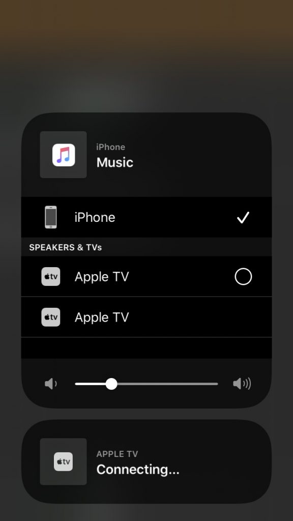 Select iPhone to disable screen mirroring