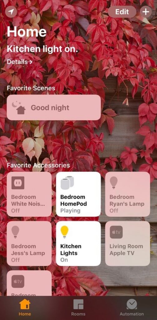 Home app on iPhone