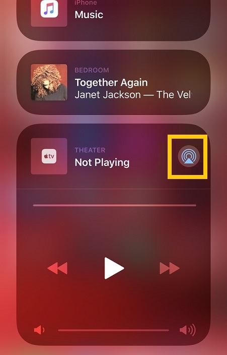 AirPlay icon on Apple Music iPhone