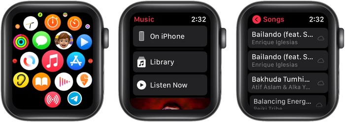 Songs on Apple Watch