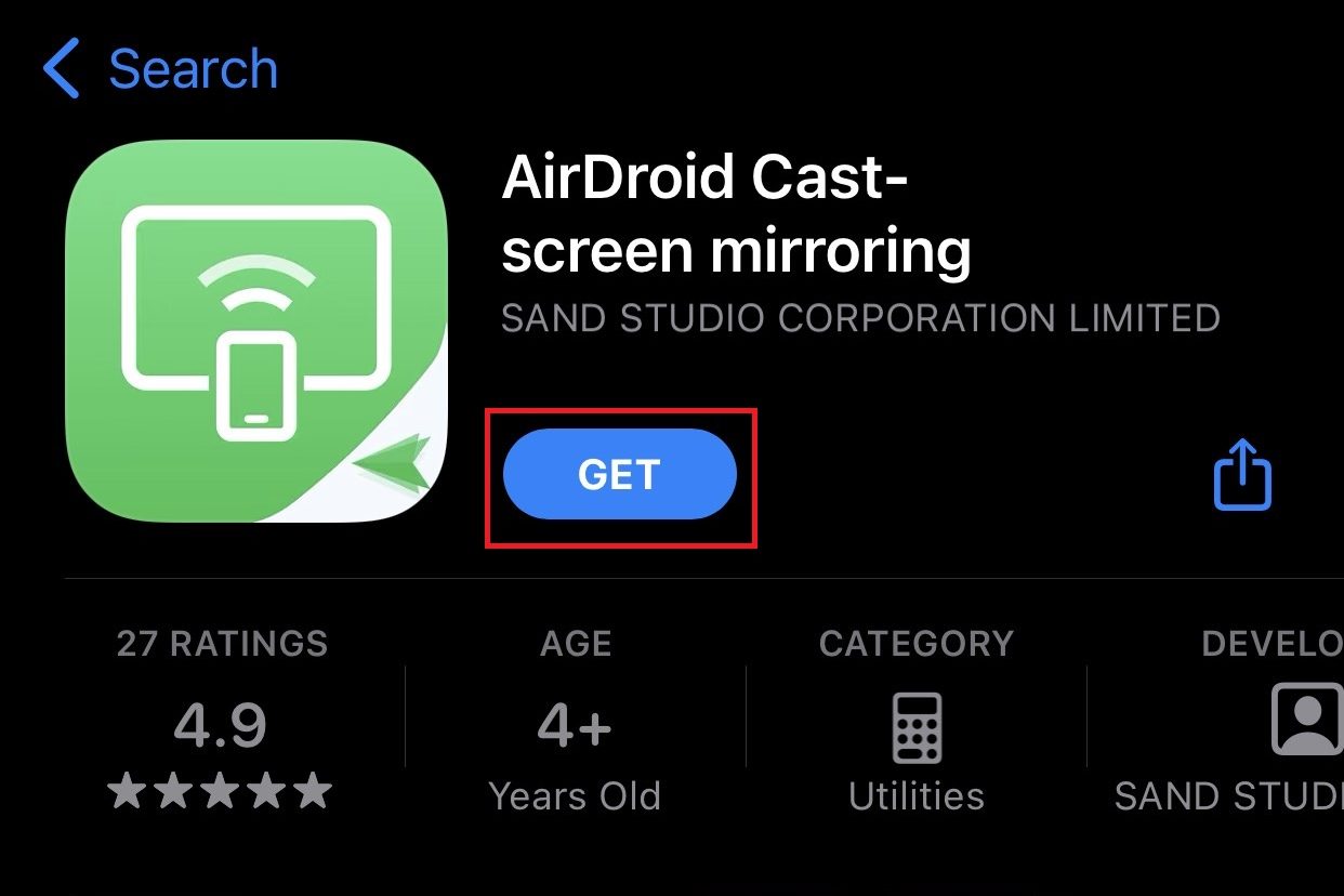 Download AirDroid Cast app from App Store