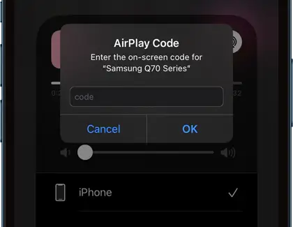 Enter AirPlay code
