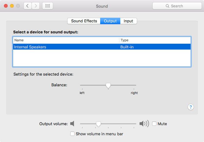Mac's built in speaker