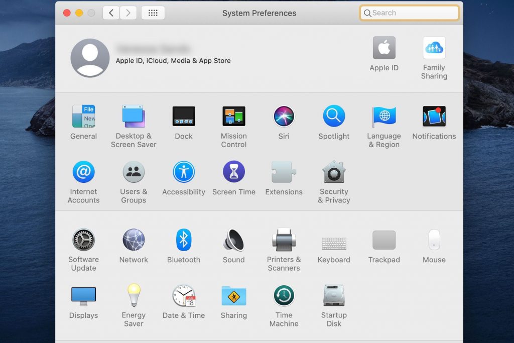 Displays option on System Preferences