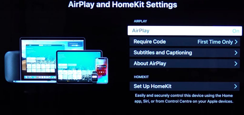 AirPlay settings on Android TV