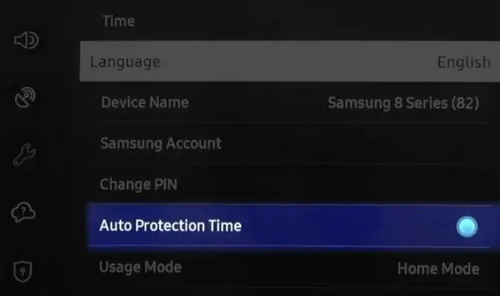 Disable Samsung TV's Auto Protection Time, if Airplay is not working on Samsung TV