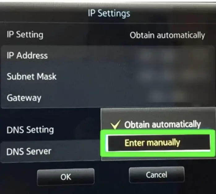 Change the DNS settings on Samsung TV