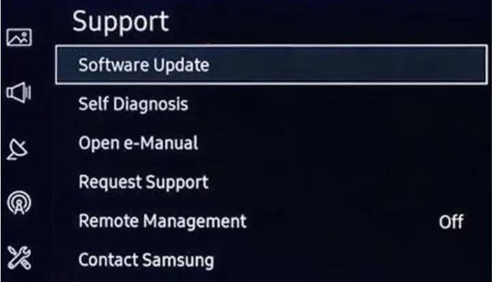Update the Samsung TV Firmware, if Airplay is not working on Samsung TV