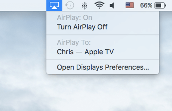 AirPlay icon on Mac