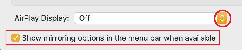 Turn ON AirPlay Display on Mac to resolve AirPlay icon missing issue