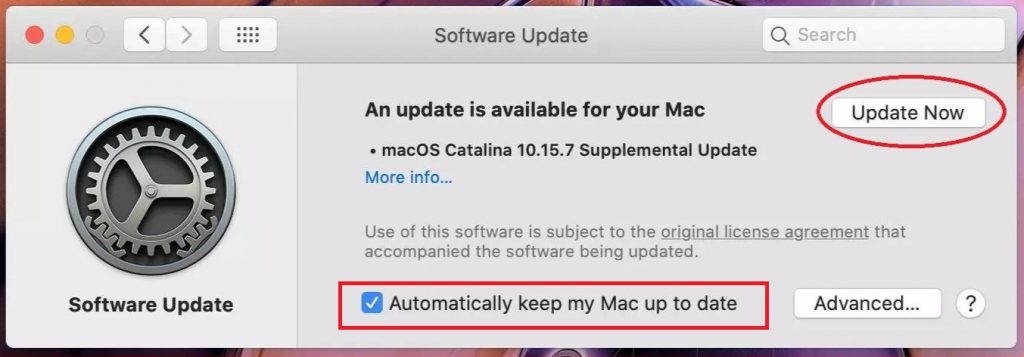 Software update on Mac to resolve AirPlay icon missing issue