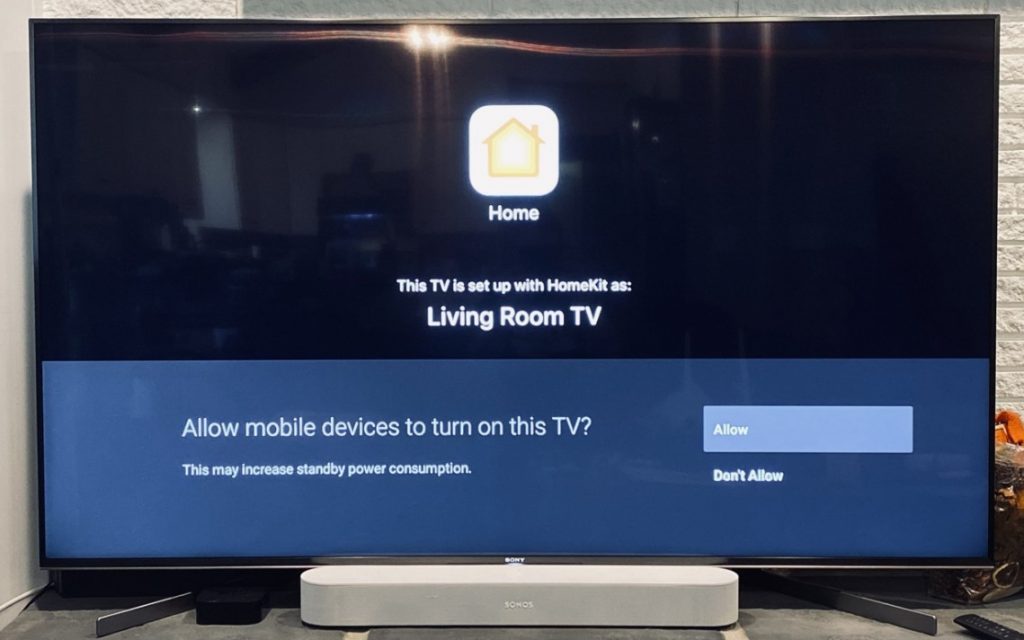 Allowing homekite  to fix AirPlay not working on Sony TV