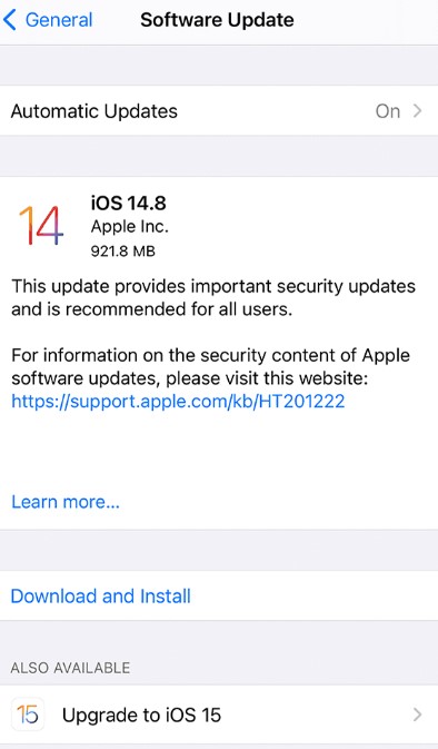 Updating iOS 