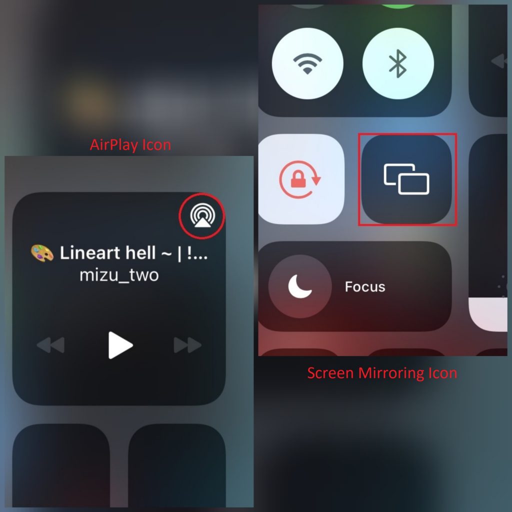 Click on AirPlay icon or Screen Mirroring icon on iOS device