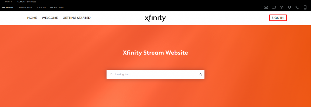 Sign in to the Xfinity Stream to AirPlay Xfinity Stream