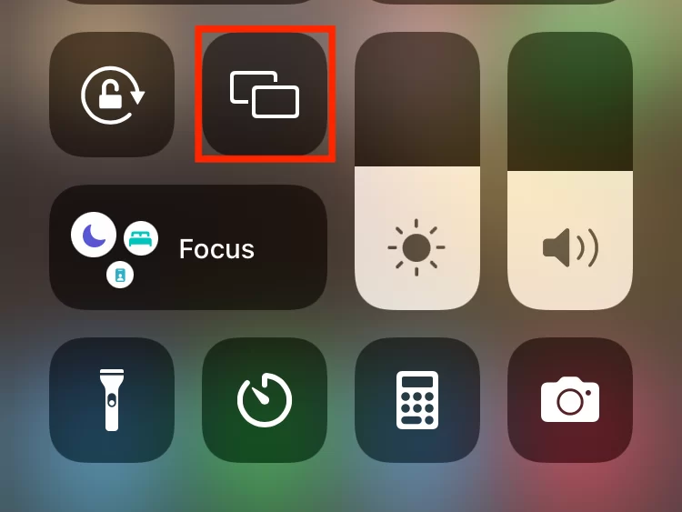 Tap on Screen Mirroring icon on iOS device