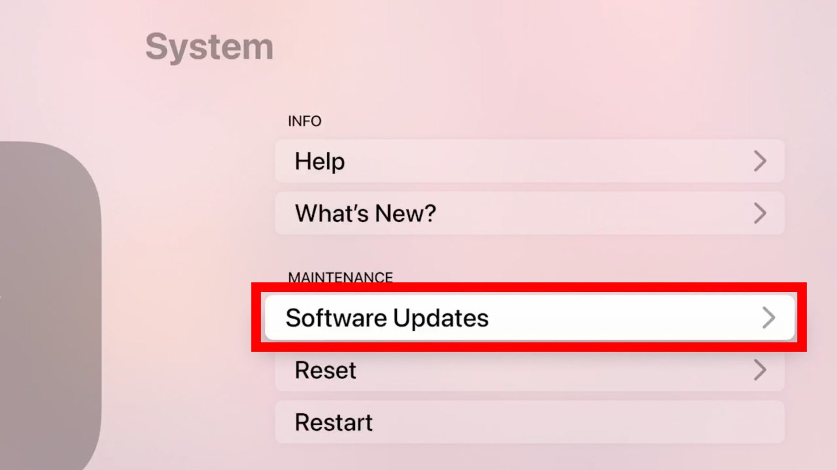 Update Apple TV to latest software version