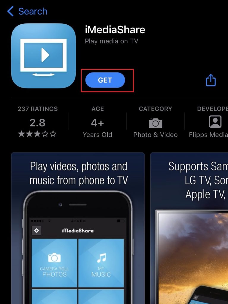 Download iMediaShare App from App Store