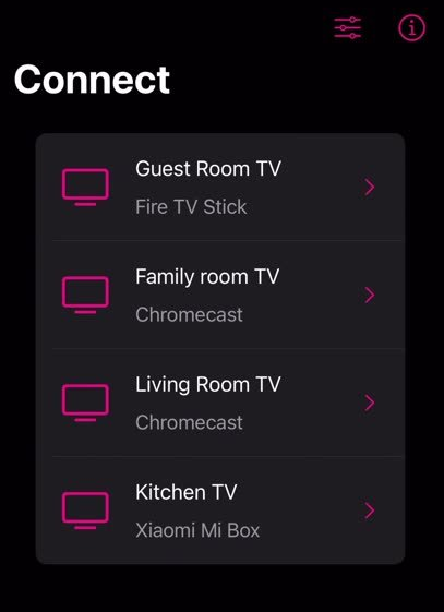 Select your device to AirPlay