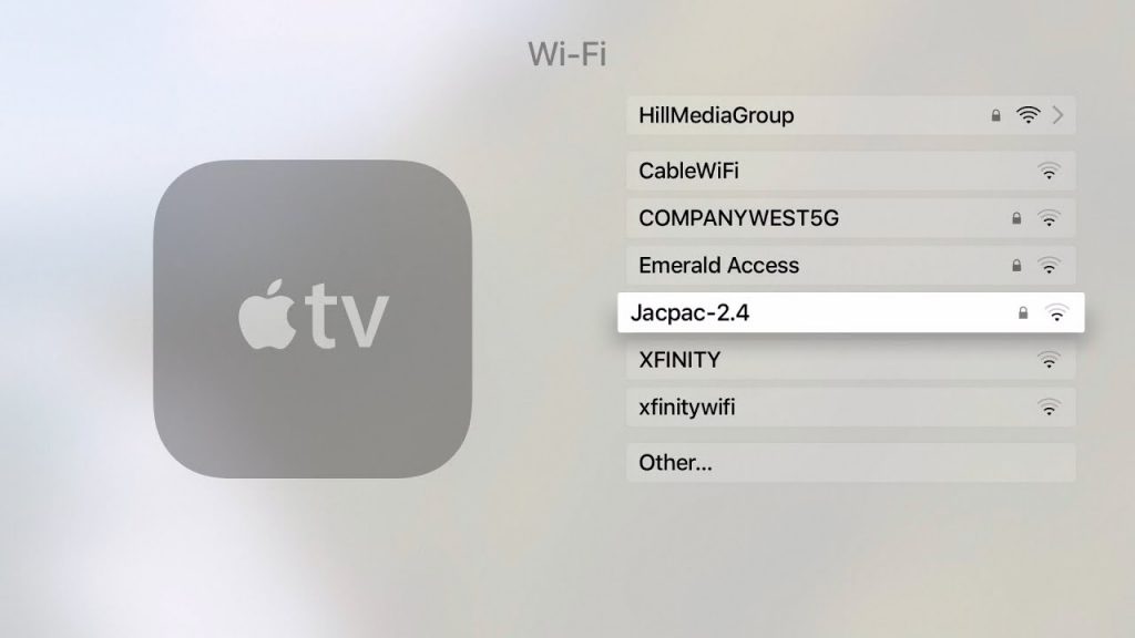 Connect Apple TV to WIFI network