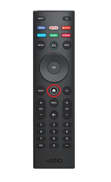 Press the Home button turn off AirPlay on Vizio Smart TV