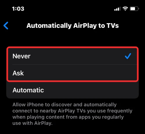 Automatically AirPlay to TVs