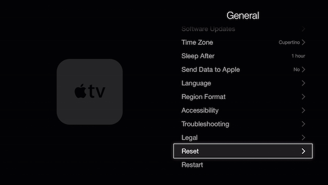 Reset Apple TV fix YouTube AirPlay not working issue