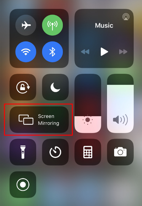 Control Center Screen Mirroring on iOS