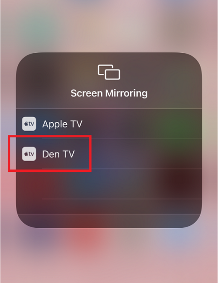 Select your  AirPlay-compatible TV to AirPlay Fox Sports Go