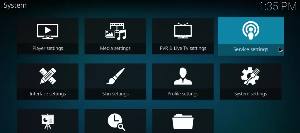 Click Service settings
