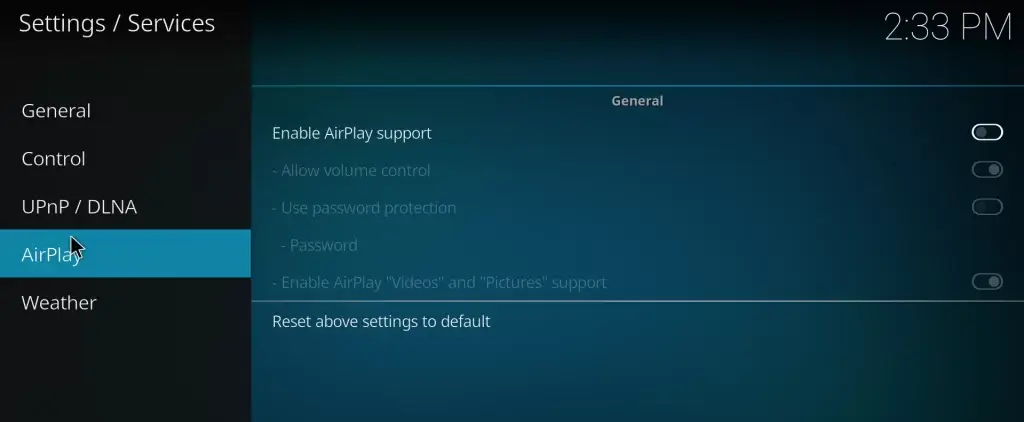 Turn on Enable AirPlay support