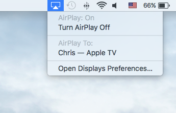 Select the AirPlay icon to Mirror on Toshiba TV