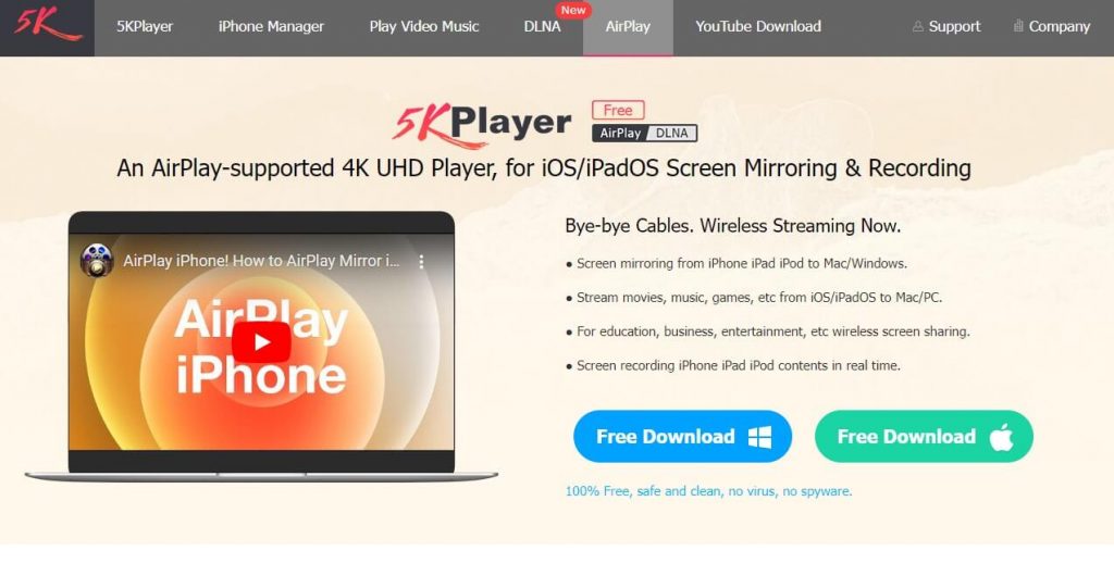Install 5KPlayer on Mac/PC to AirPlay 5KPlayer