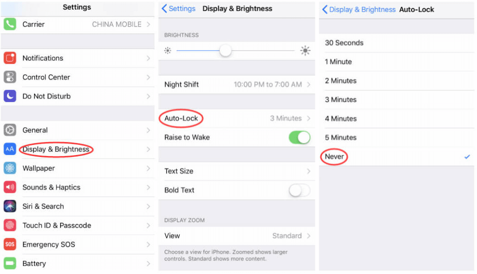 Change Auto-Lock Settings to prevent AirPlay Stops When iPhone Locks