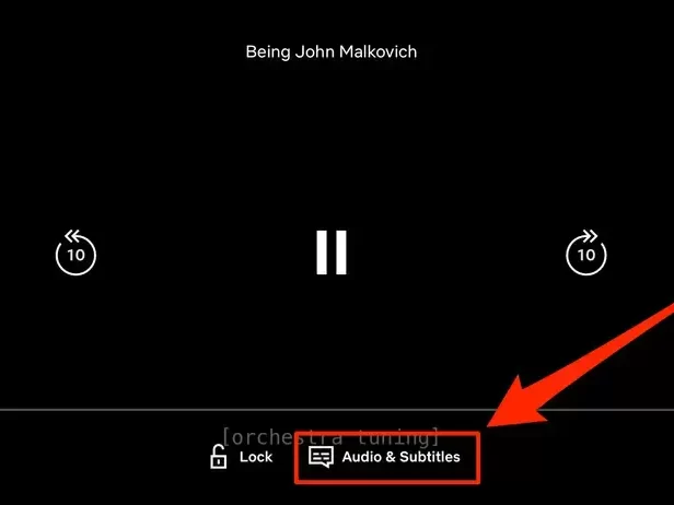 Click Audio & Subtitles option from the streaming app on your sender device