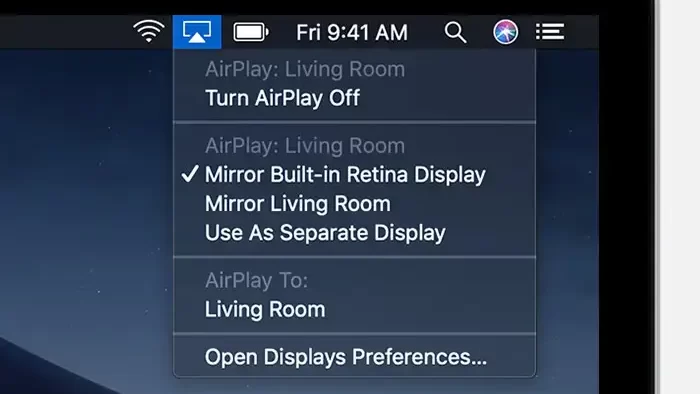 Turn on AirPlay on your Mac