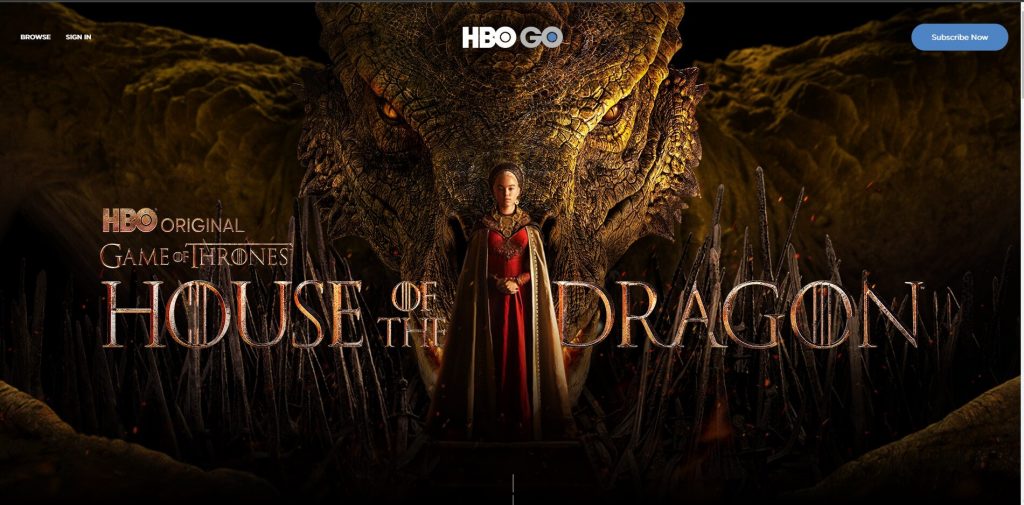 Visit HBO Go website from Mac