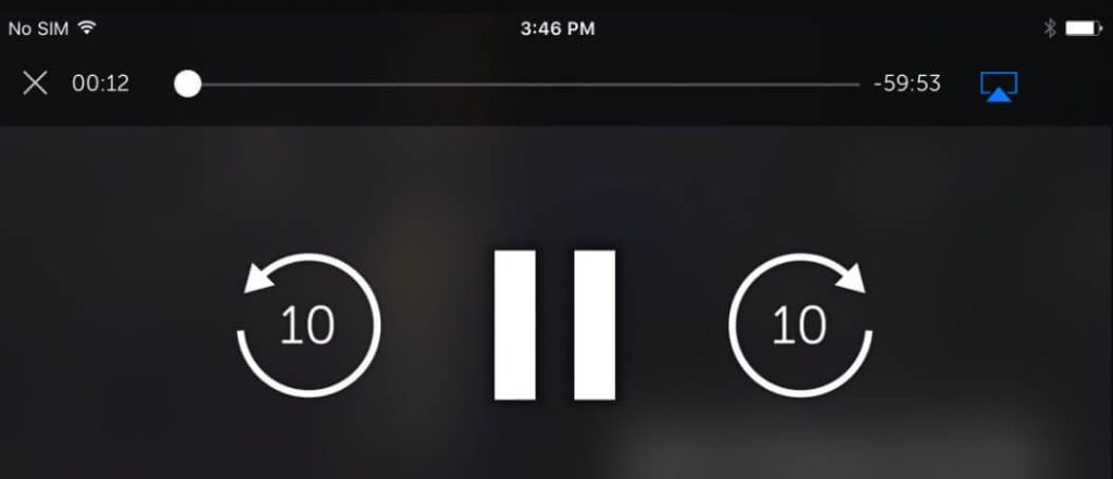 Click AirPlay icon from the player control of the title playing to AirPlay STARZ on TV