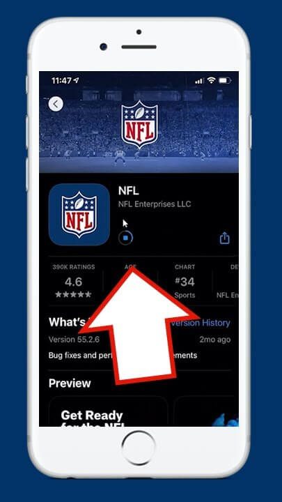 Reinstall NFL app on iPhone to Fix NFL App Not Working on AirPlay Issue