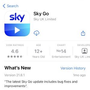 Install Sky Go app on iOS