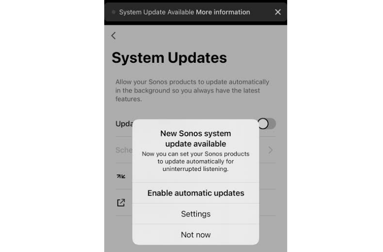 Update Sonos app 