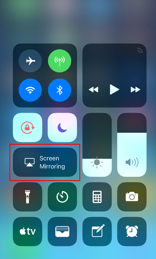 Hit the Screen Mirroring icon to AirPlay from Linux