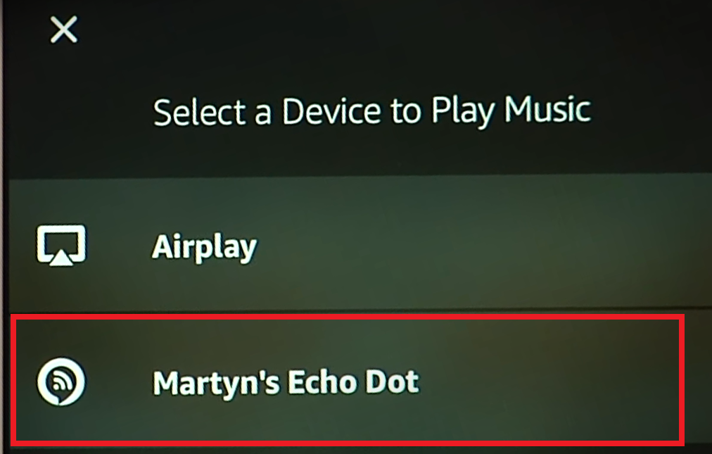 Select your Alexa Echo device