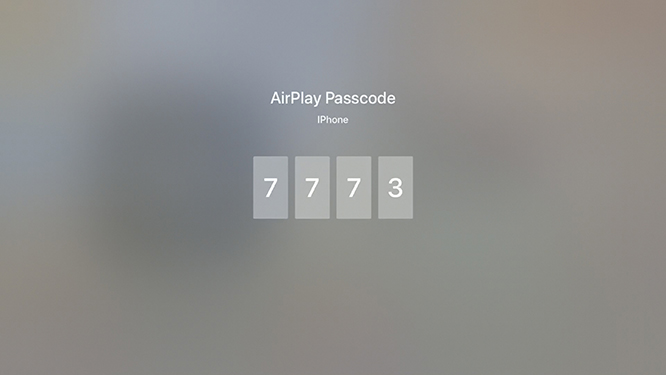 Enter the AirPlay code on your iOS